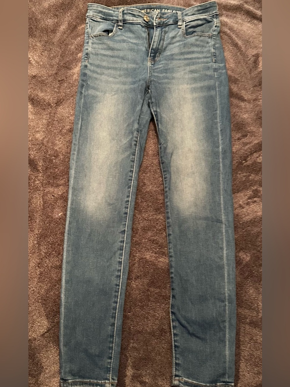 American Eagle Outfitters Slim Straight Washed Blue Jeans
